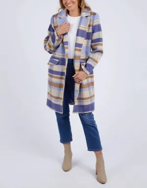 Elm Lifestyle II COVE Check Coat - Navy