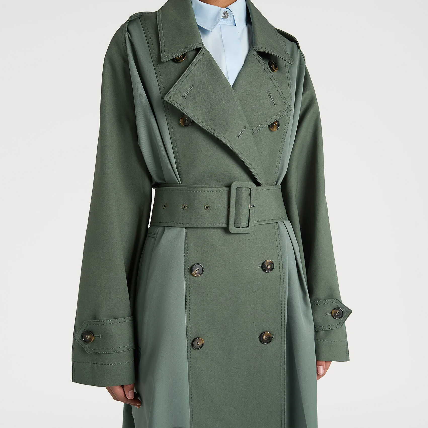 Emerald Chic Belted Trench