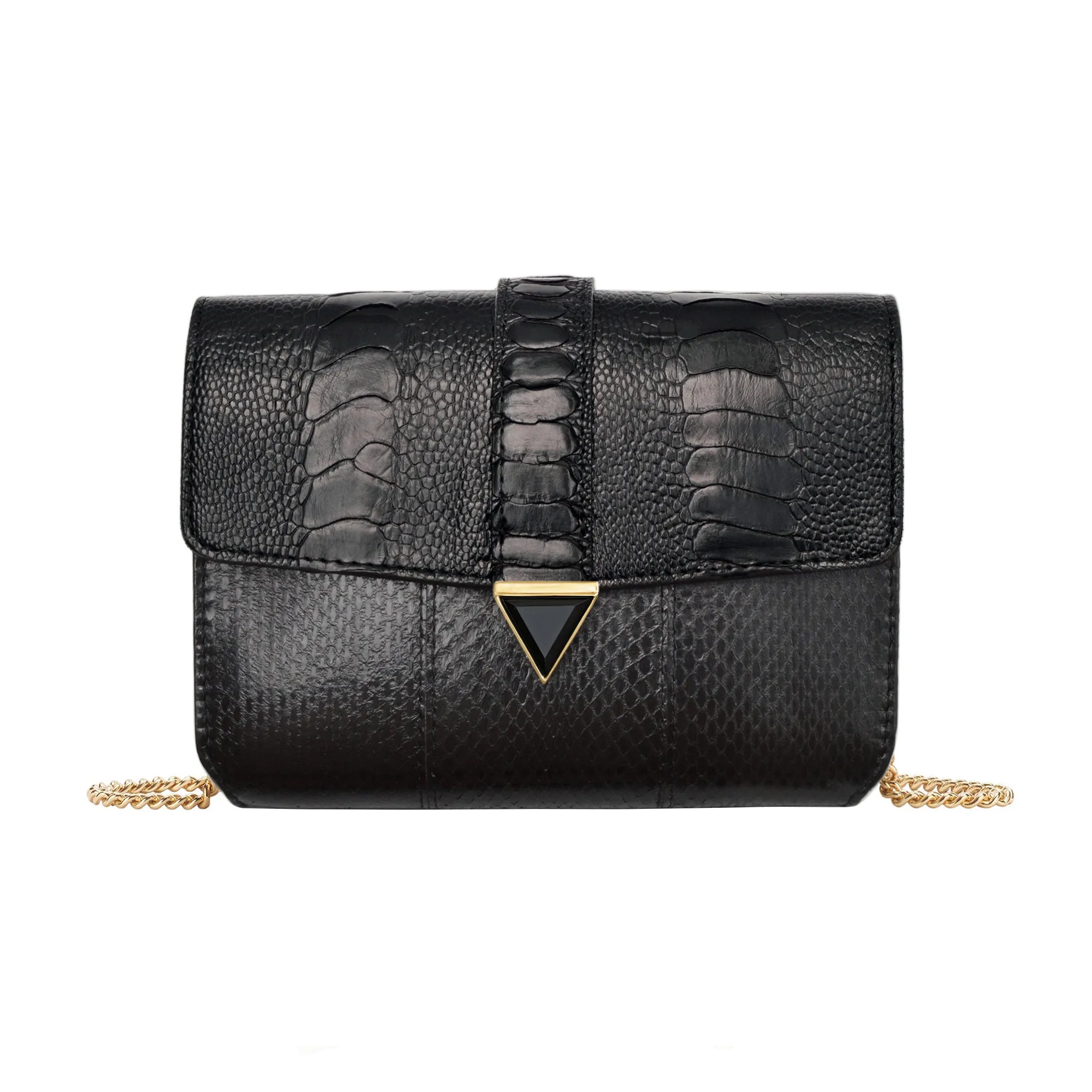 ERIKA SNAKESKIN & OSTRICH LEG CROSSBODY BAG