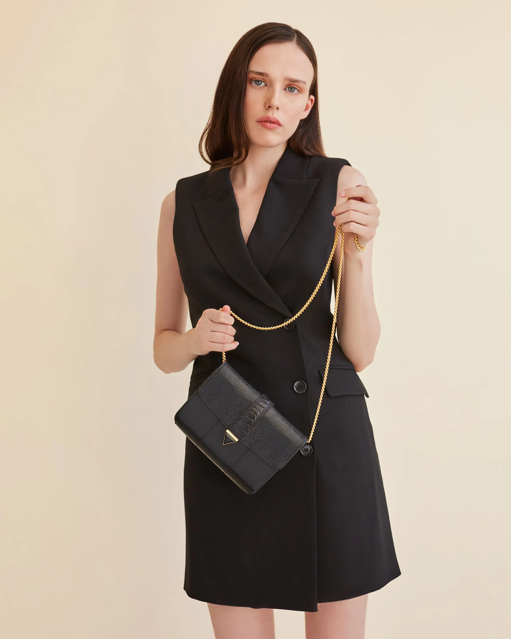 ERIKA SNAKESKIN & OSTRICH LEG CROSSBODY BAG