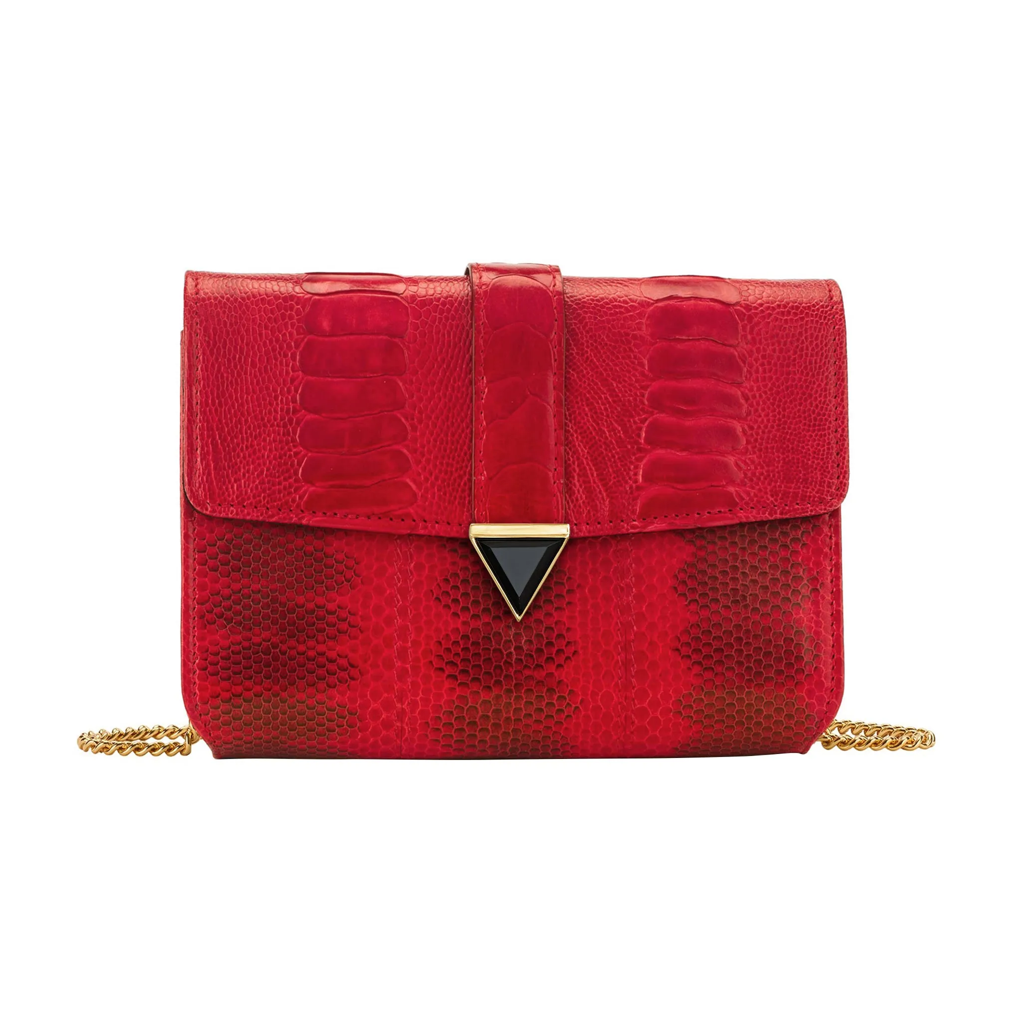 ERIKA SNAKESKIN & OSTRICH LEG CROSSBODY BAG