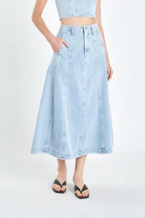 Essential Denim Flare Skirt