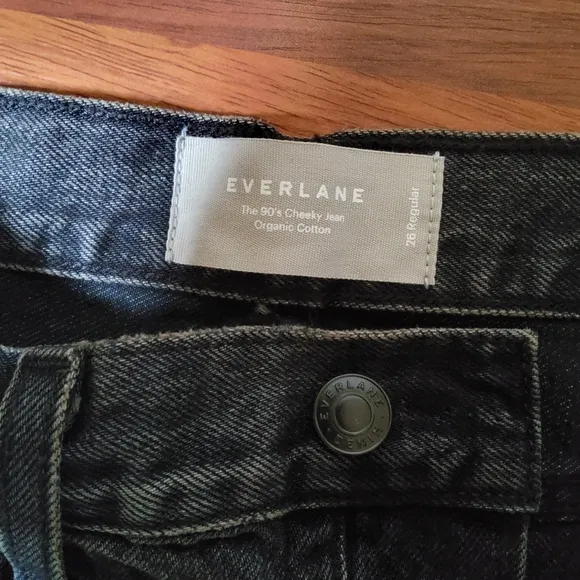 Everlane The 90's Cheeky Jean Organic Cotton Size 26 Black New