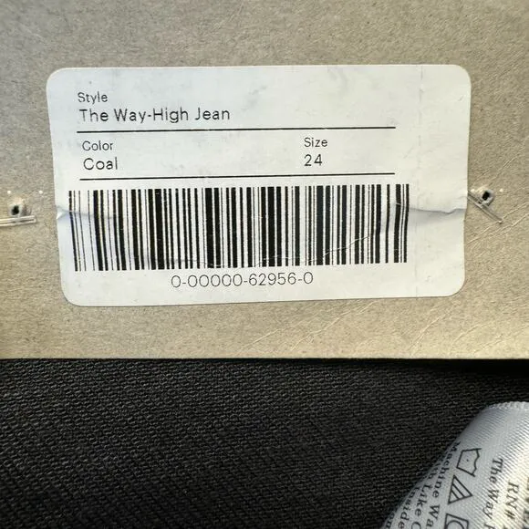 Everlane The Way High Jean Straight Leg Denim Raw Hem Black Size 24