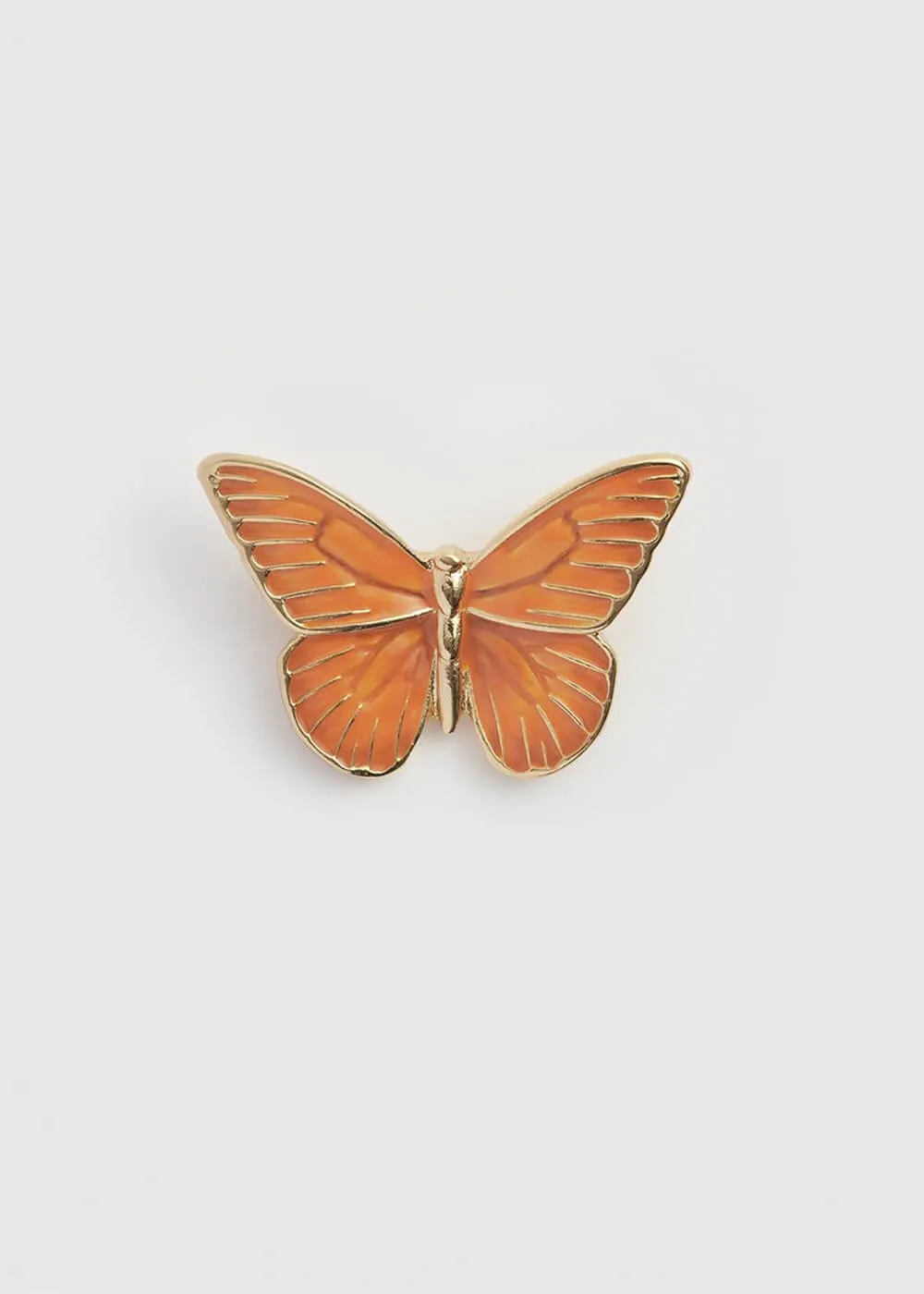 Fable England Butterfly Brooch Orange