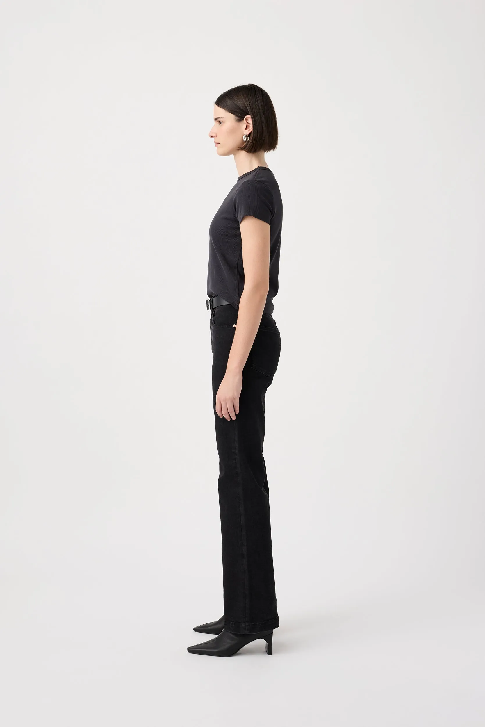 Farrah High Flare Jean Black