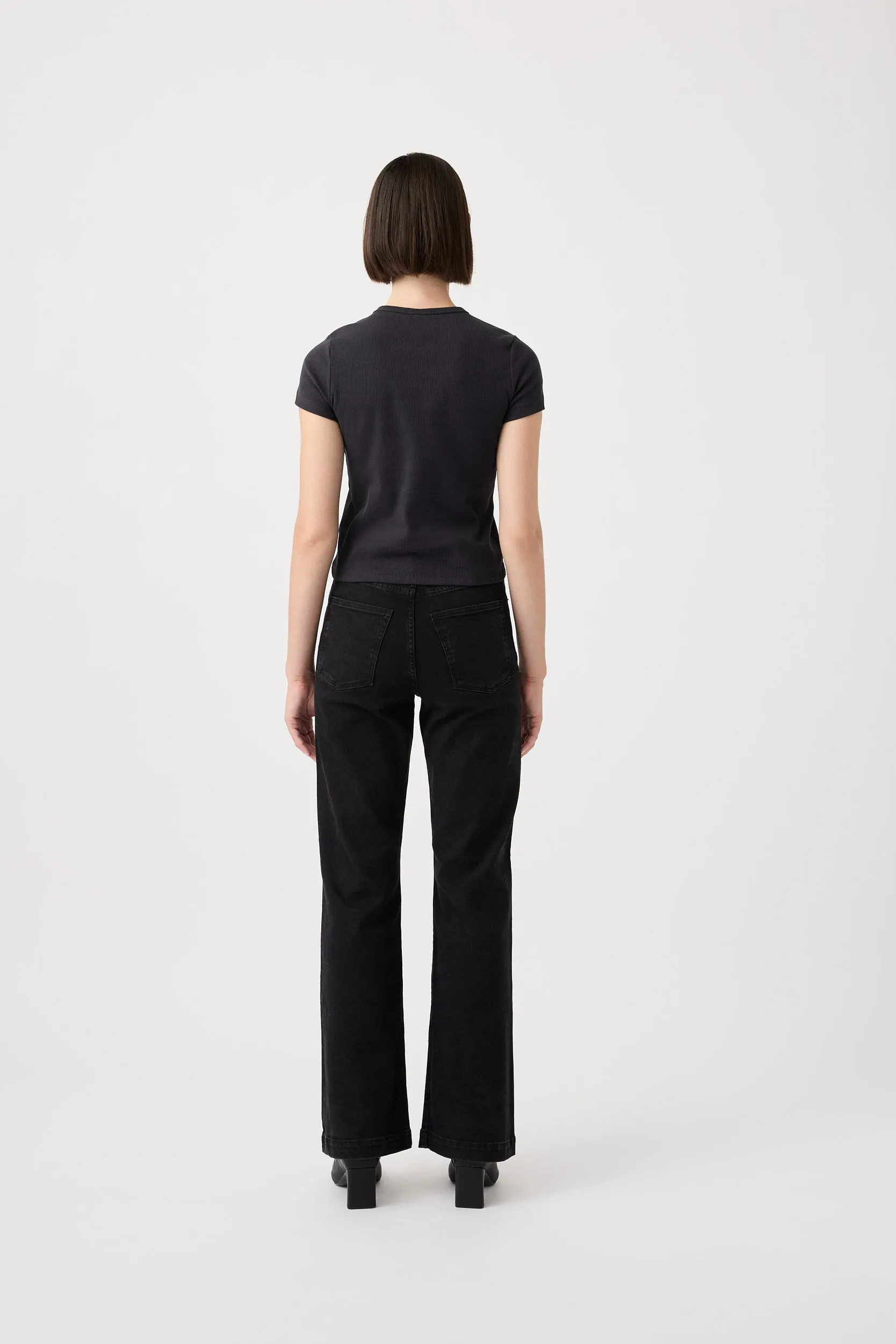 Farrah High Flare Jean Black