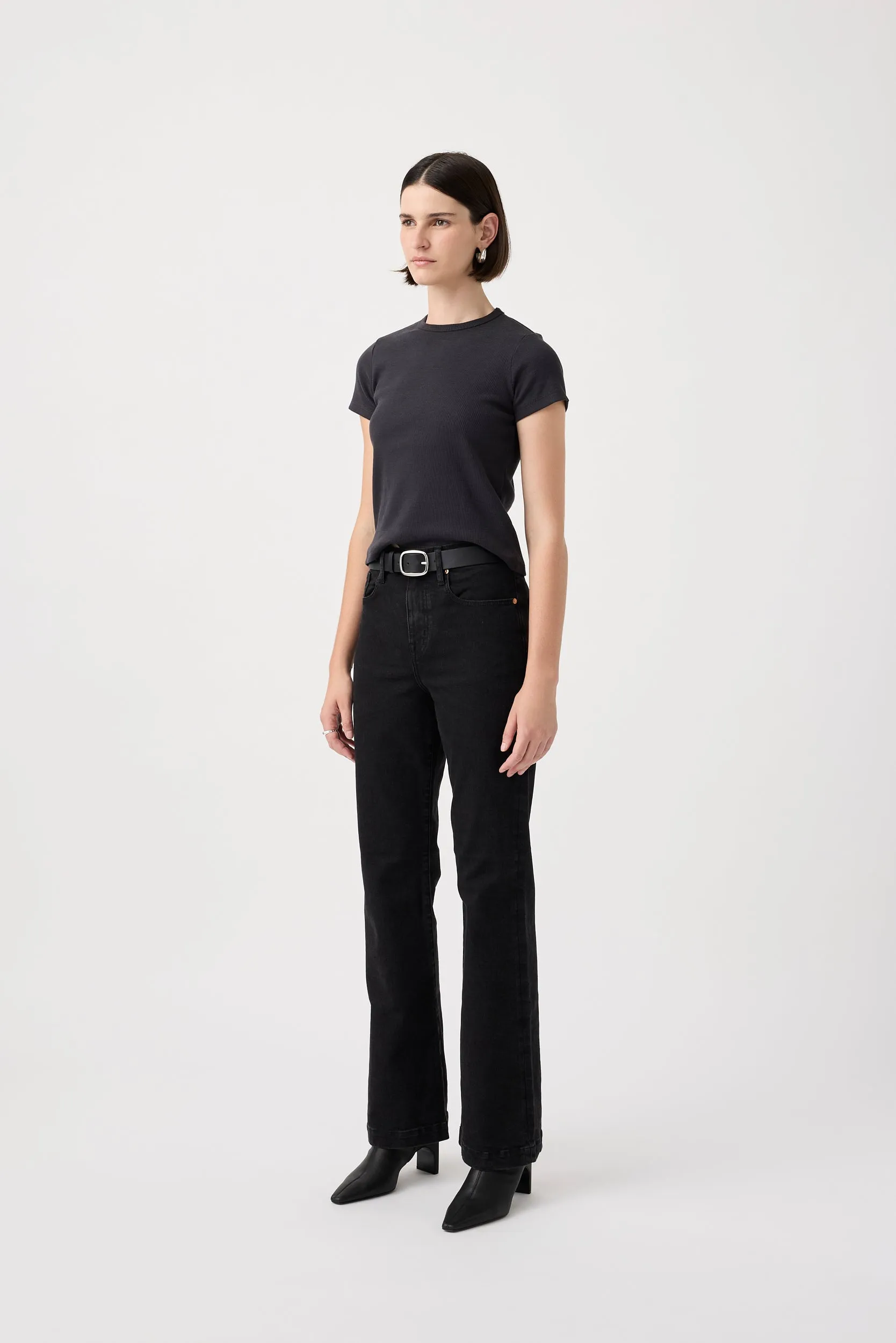 Farrah High Flare Jean Black