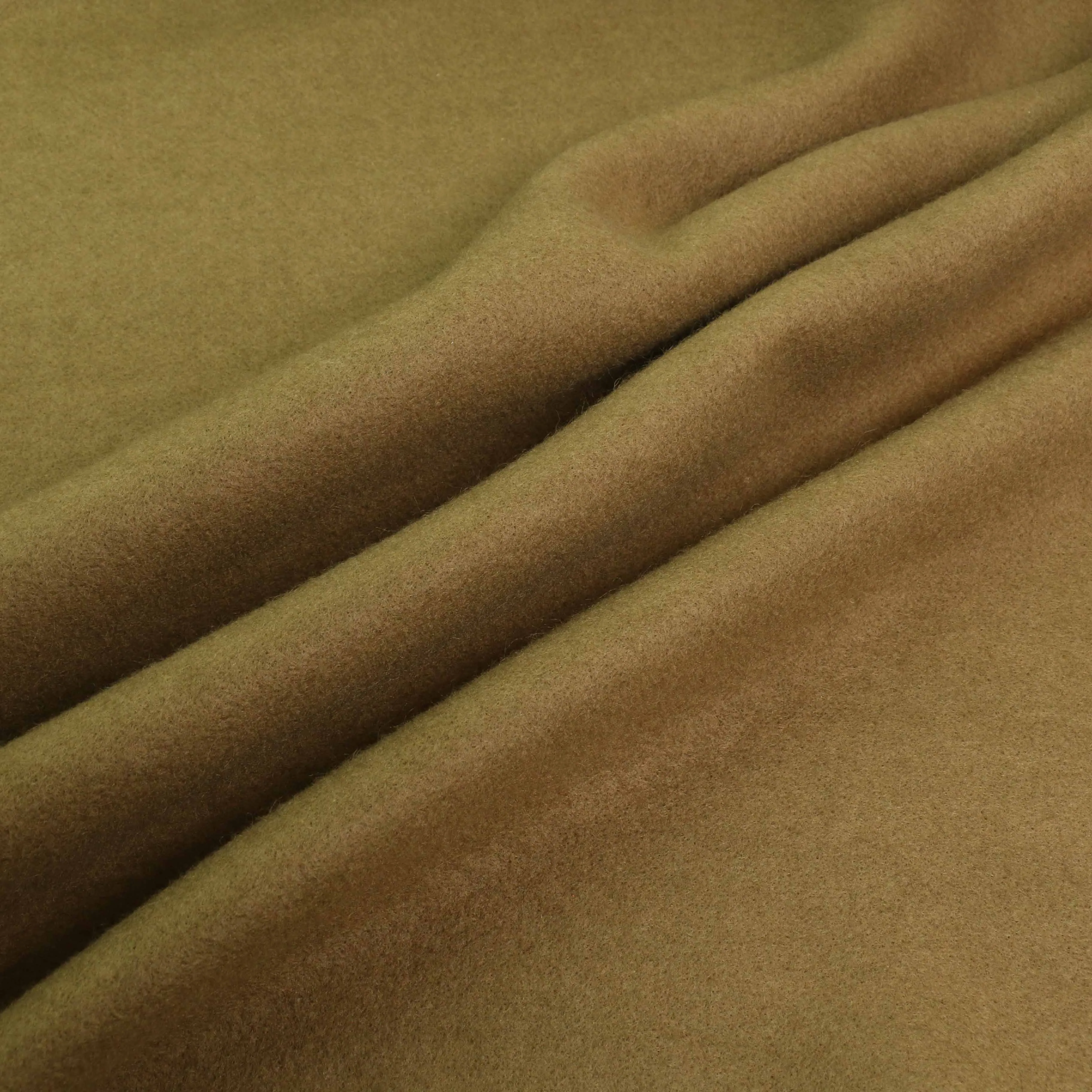 Faux Wool Fabric - Taupe, Khaki, Burned orange