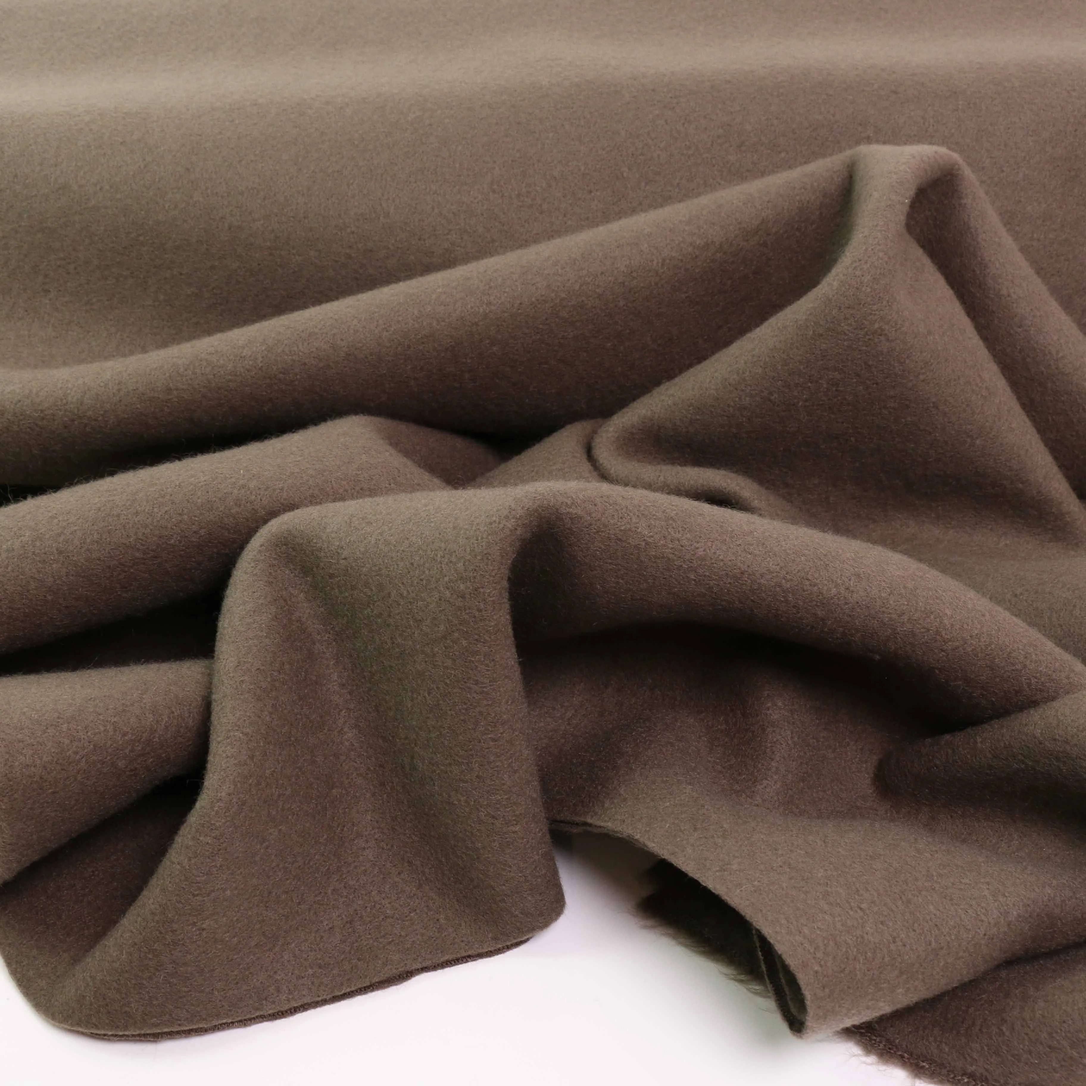 Faux Wool Fabric - Taupe, Khaki, Burned orange