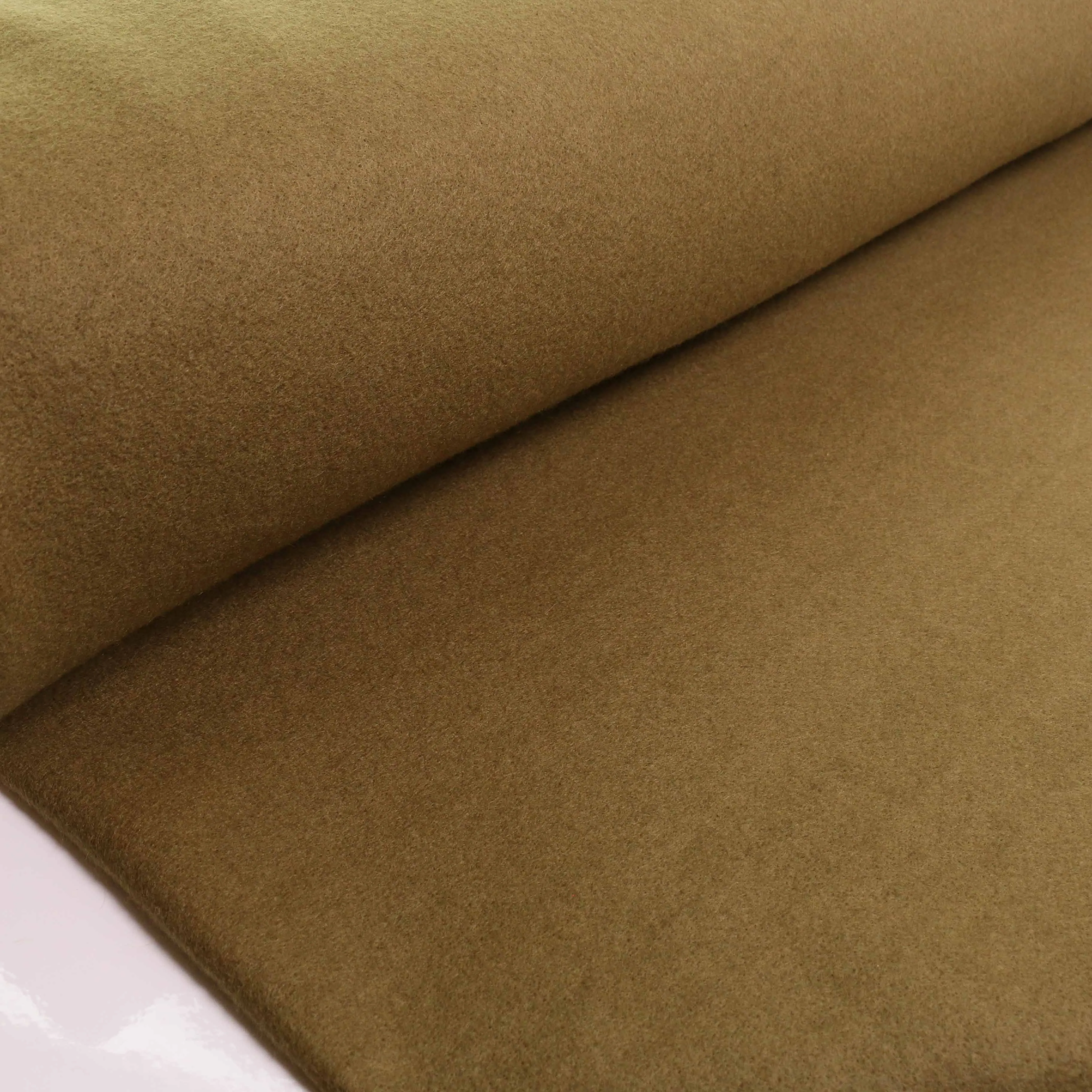 Faux Wool Fabric - Taupe, Khaki, Burned orange