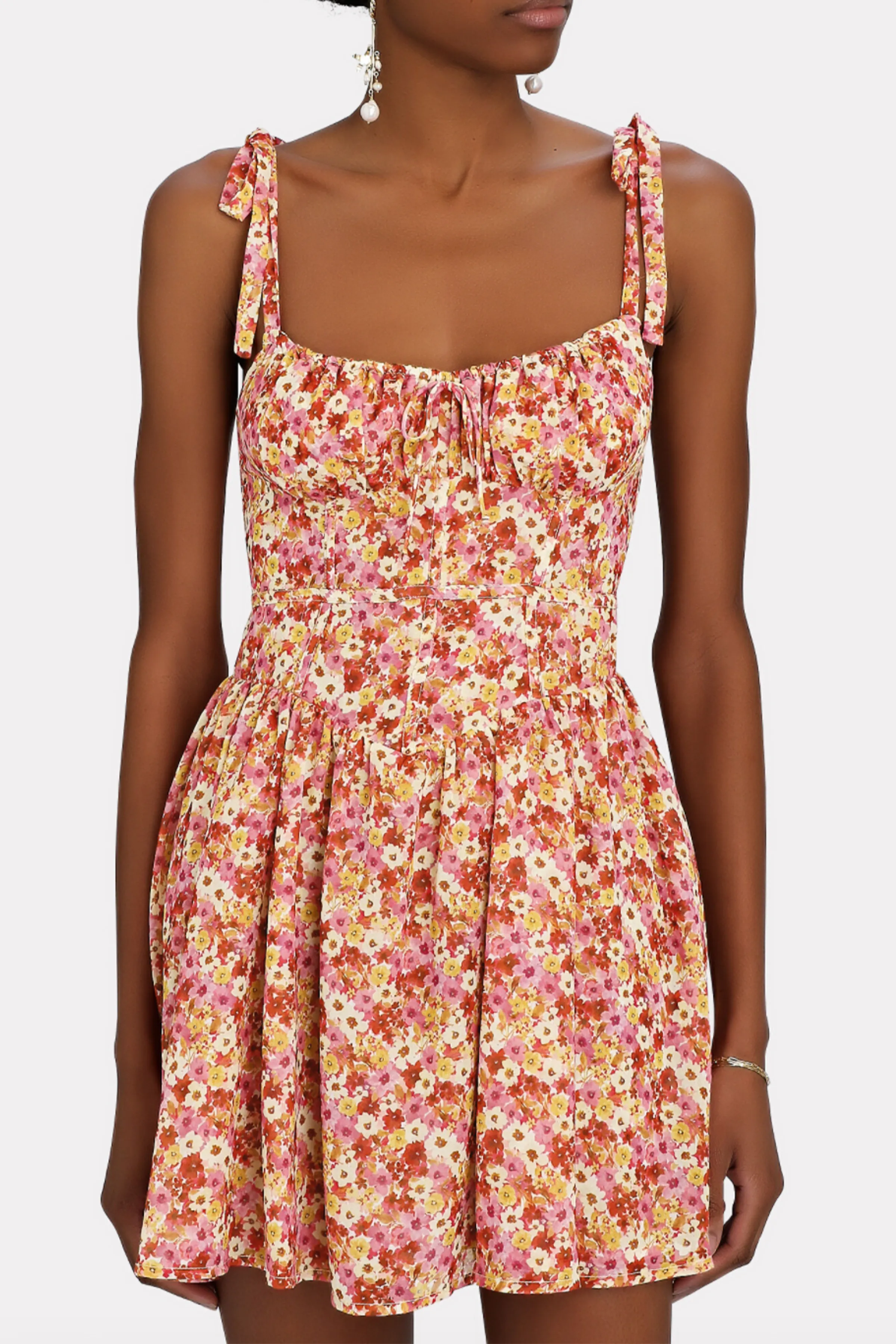 FELICIA FLORAL-PRINT MINI DRESS