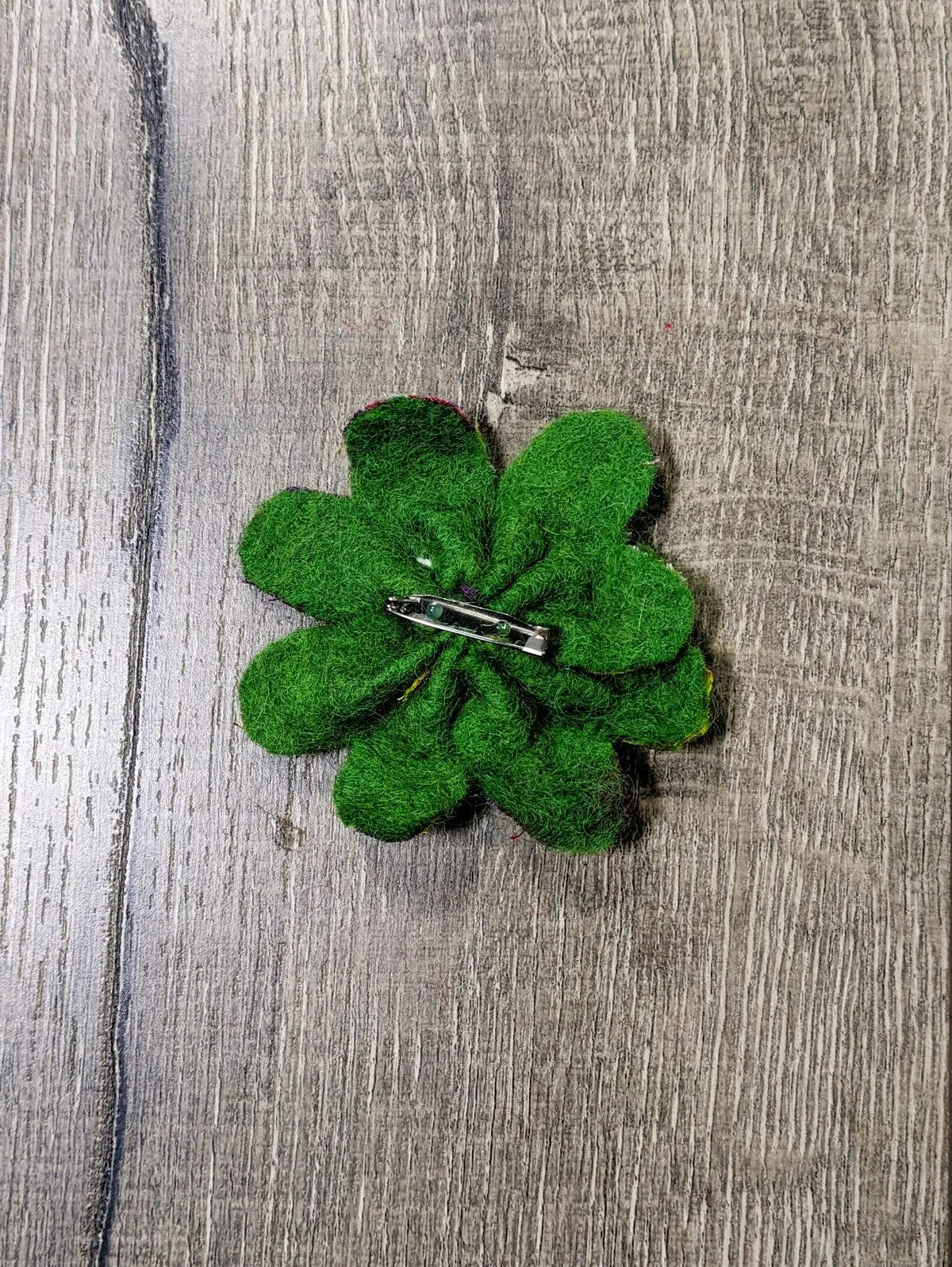 Felt And Fabric Flower Brooch