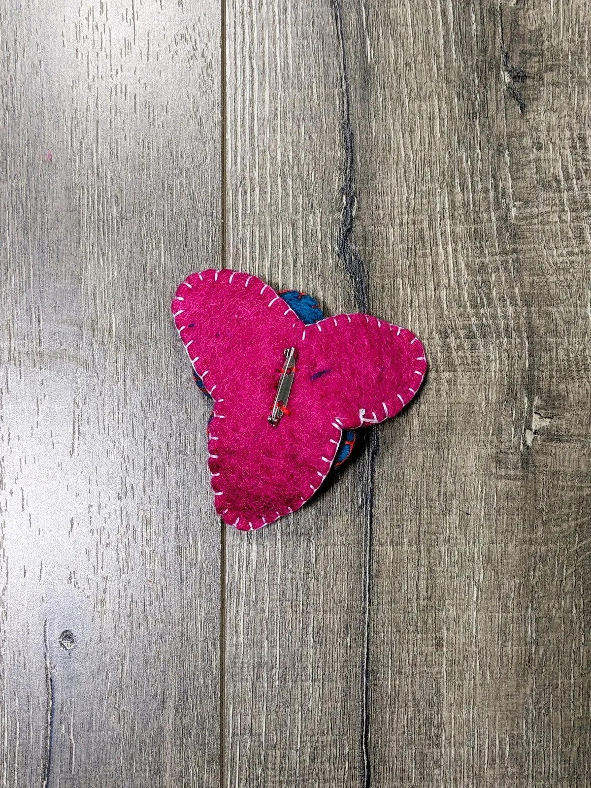 Felt Flower And Leaf Brooch