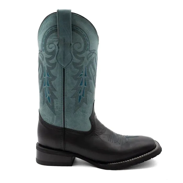 Ferinni Boot - Mens Dress Cowboy Boot  - Ferrini Men's Maverick Leather Boots Handcrafted - Black in  Black Color