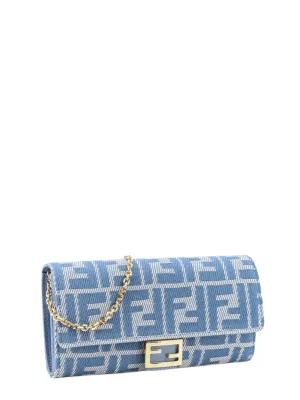 FF Baguette Denim Chain Wallet