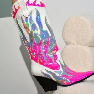 Flame cowboy boots
