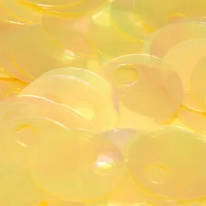 Flat Round Top Large Hole Sequin #17 Yellow (Transparent Iris)