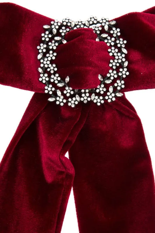 Floral Ornate Soft Bow Brooch