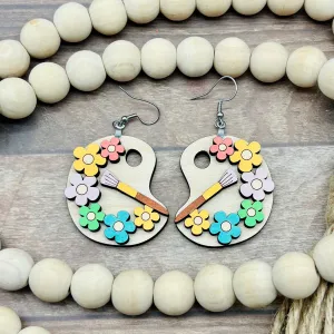 Floral Paint Palette Dangles
