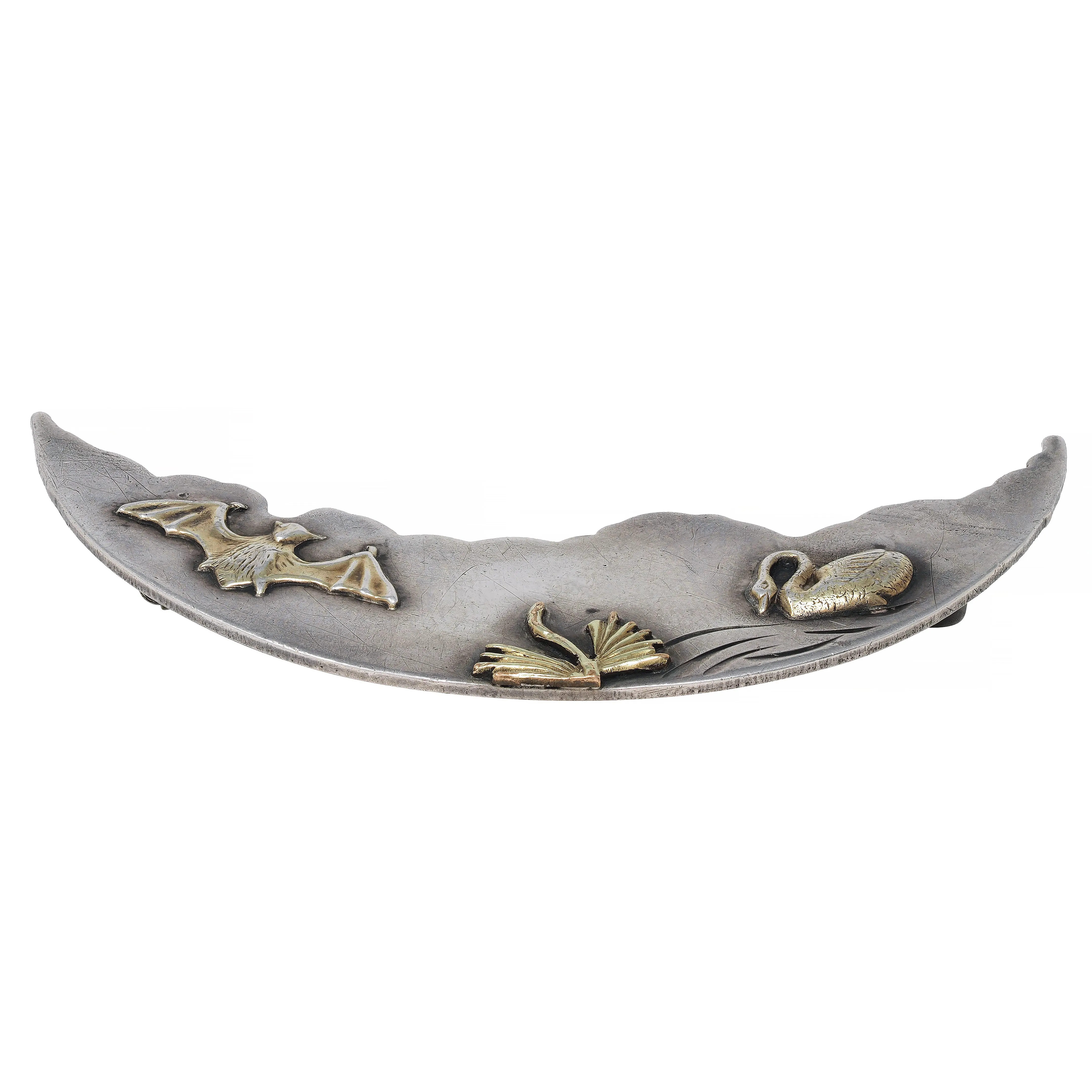 Frank M. Whiting Victorian 10 Karat Gold Sterling Silver Animal Antique Brooch