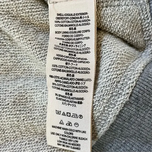 FREE PEOPLE Double Weave Denim Jacket, Distressed Denim &amp; Grey Hoodie, Small