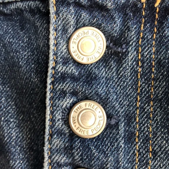 FREE PEOPLE Harvey Distressed Denim Skirt