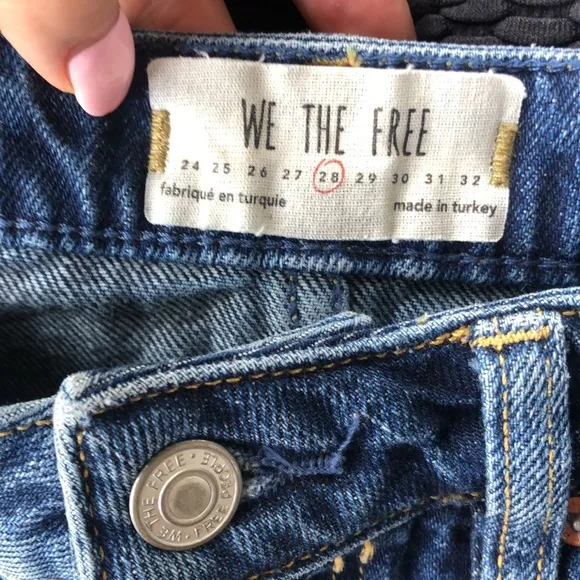FREE PEOPLE Harvey Distressed Denim Skirt