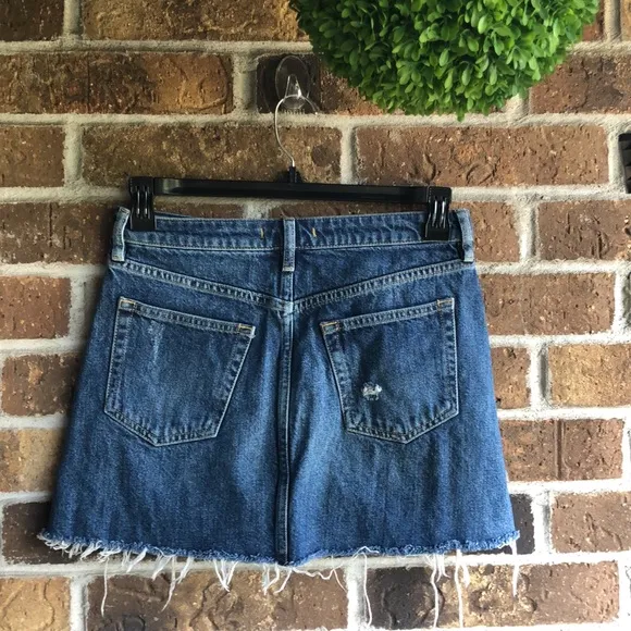 FREE PEOPLE Harvey Distressed Denim Skirt