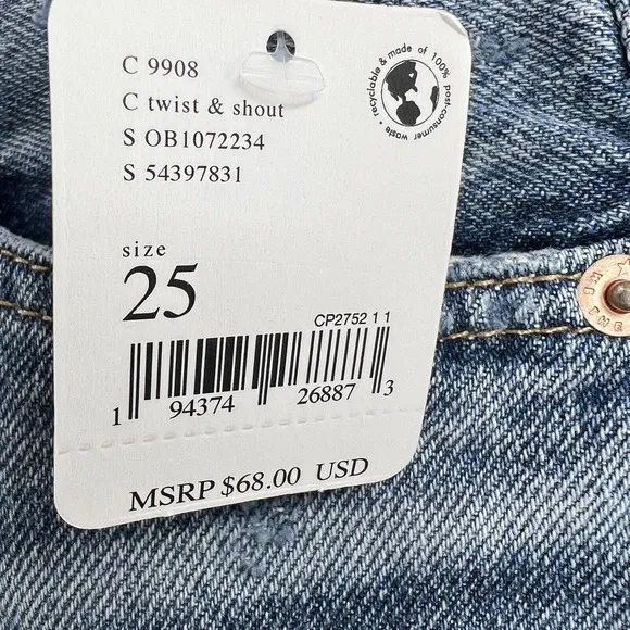 Free People Makai Cut Off Short Denim Size 25 New