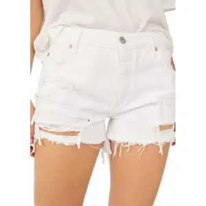 Free People NWT Distressed Denim Short in White Size 27