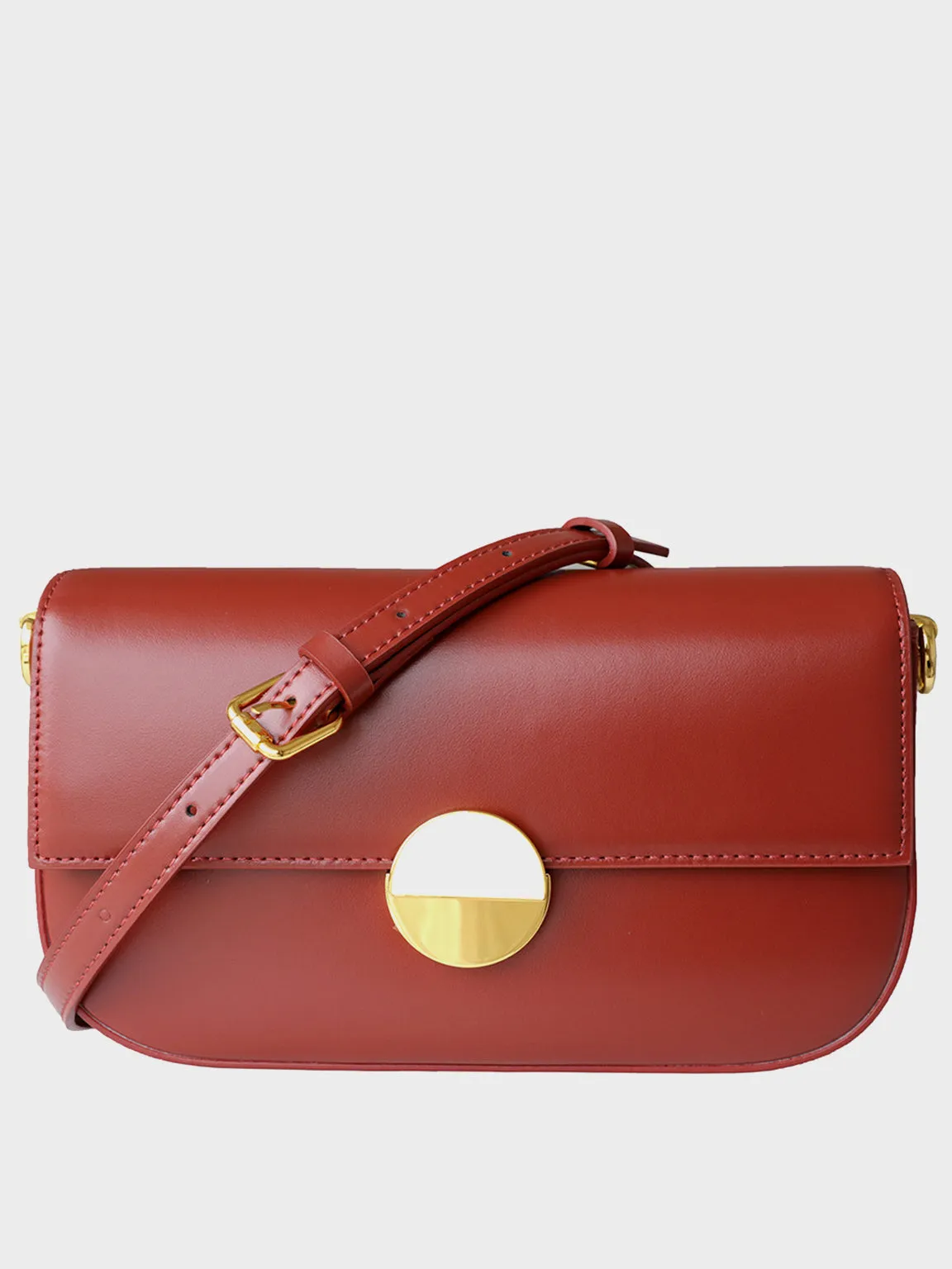 French Baguette Shoulder Bag 90s Vintage Flap Top Acrylic Chain Handbag  Round Gold Hardware