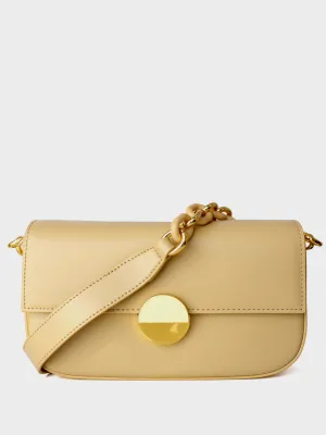 French Baguette Shoulder Bag 90s Vintage Flap Top Acrylic Chain Handbag  Round Gold Hardware