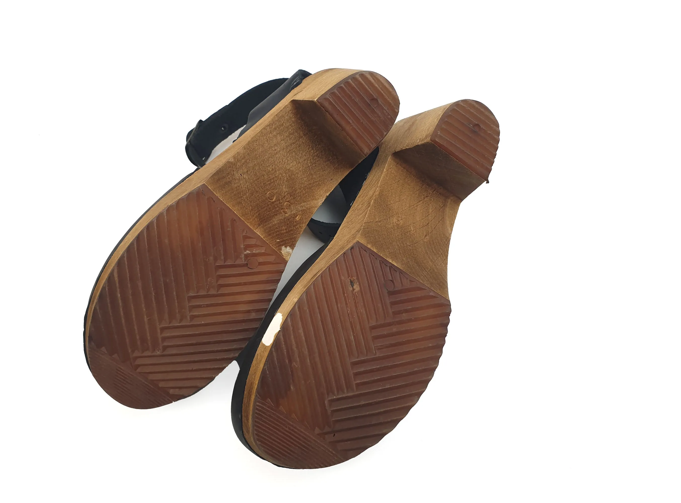 Funkis black enclosed toe clogs size 39