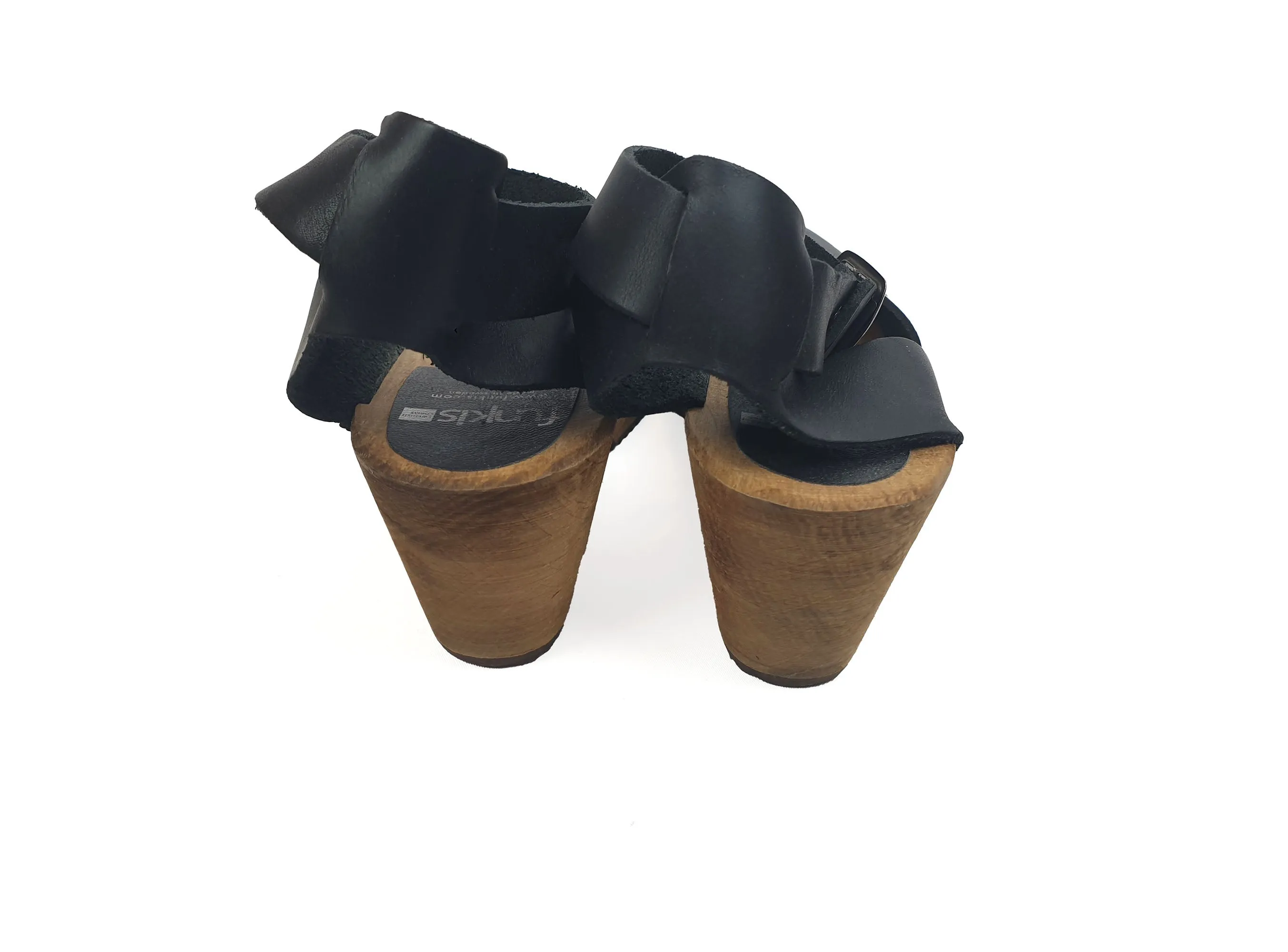 Funkis black enclosed toe clogs size 39