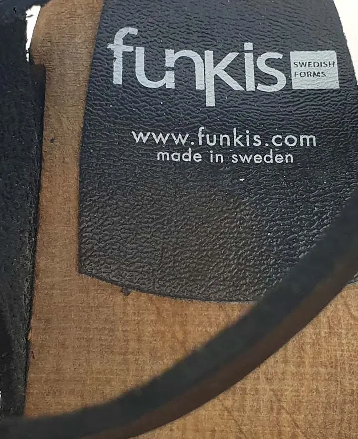 Funkis black enclosed toe clogs size 39