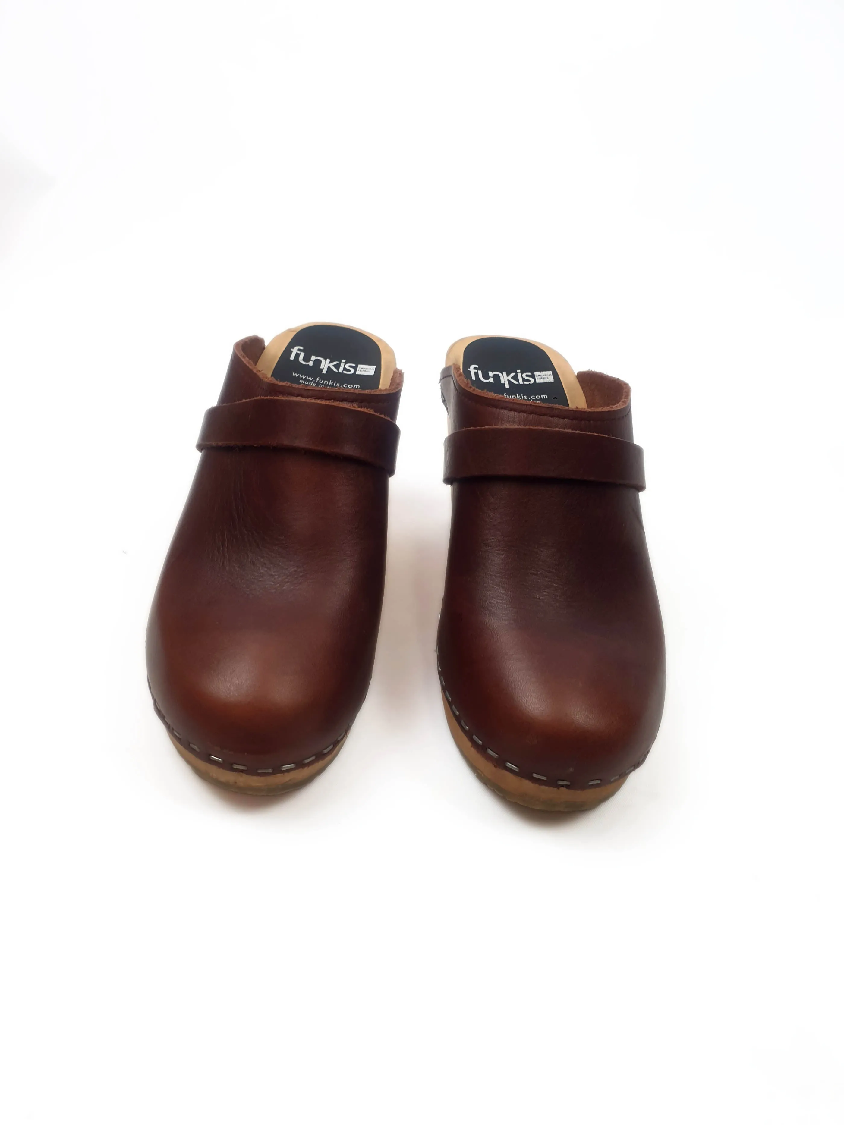 Funkis brown leather clogs size 36