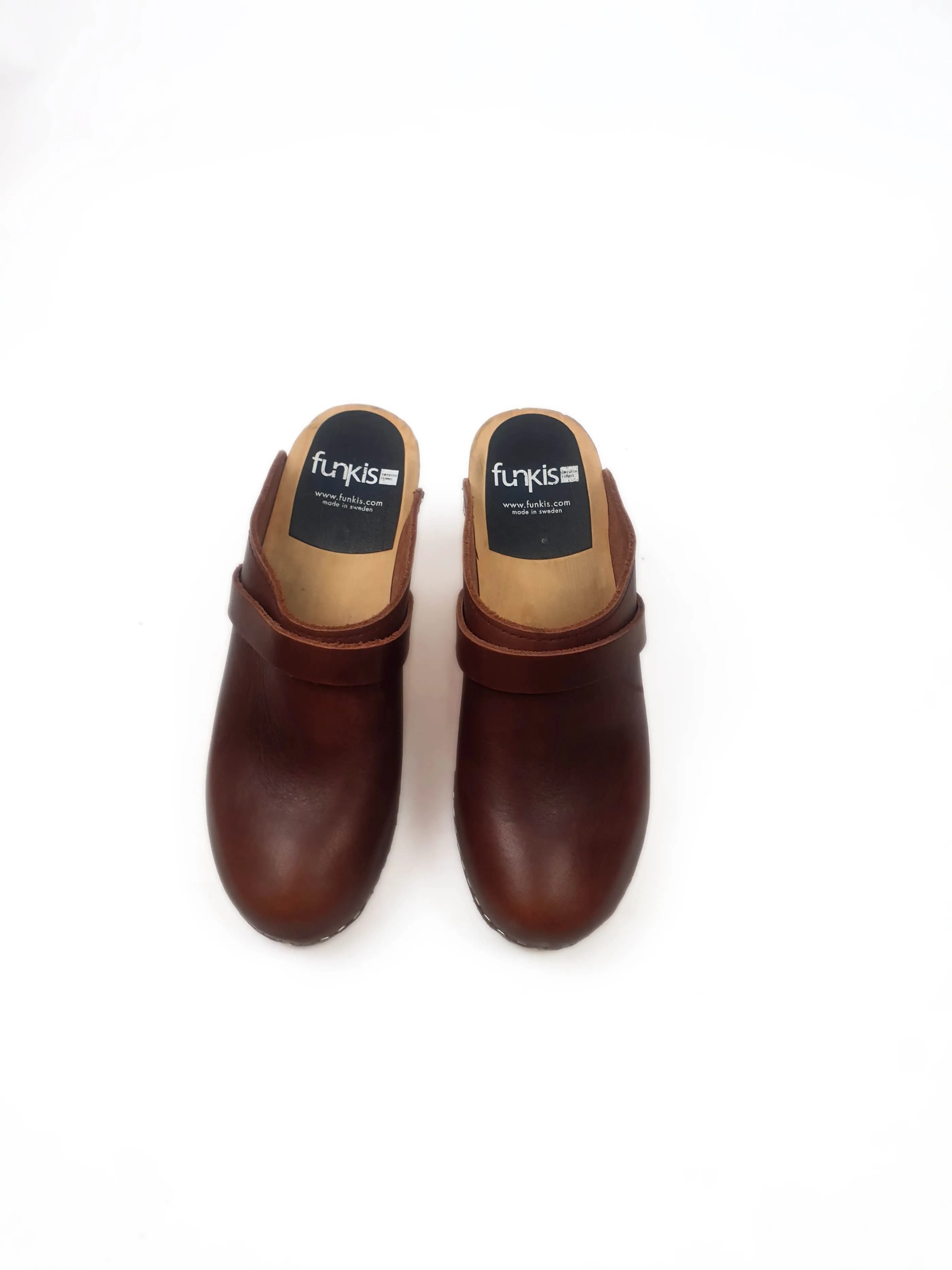 Funkis brown leather clogs size 36