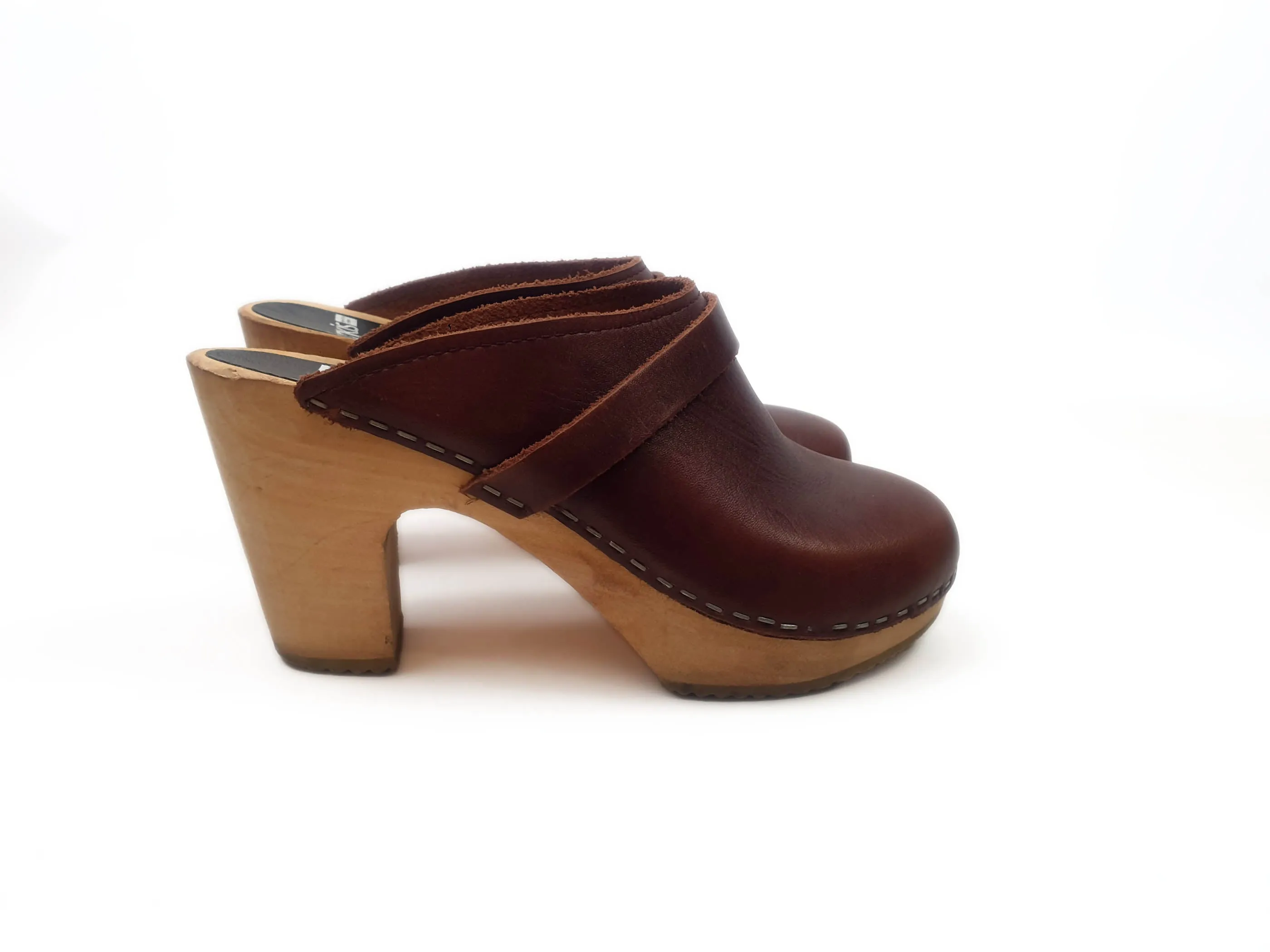 Funkis brown leather clogs size 36