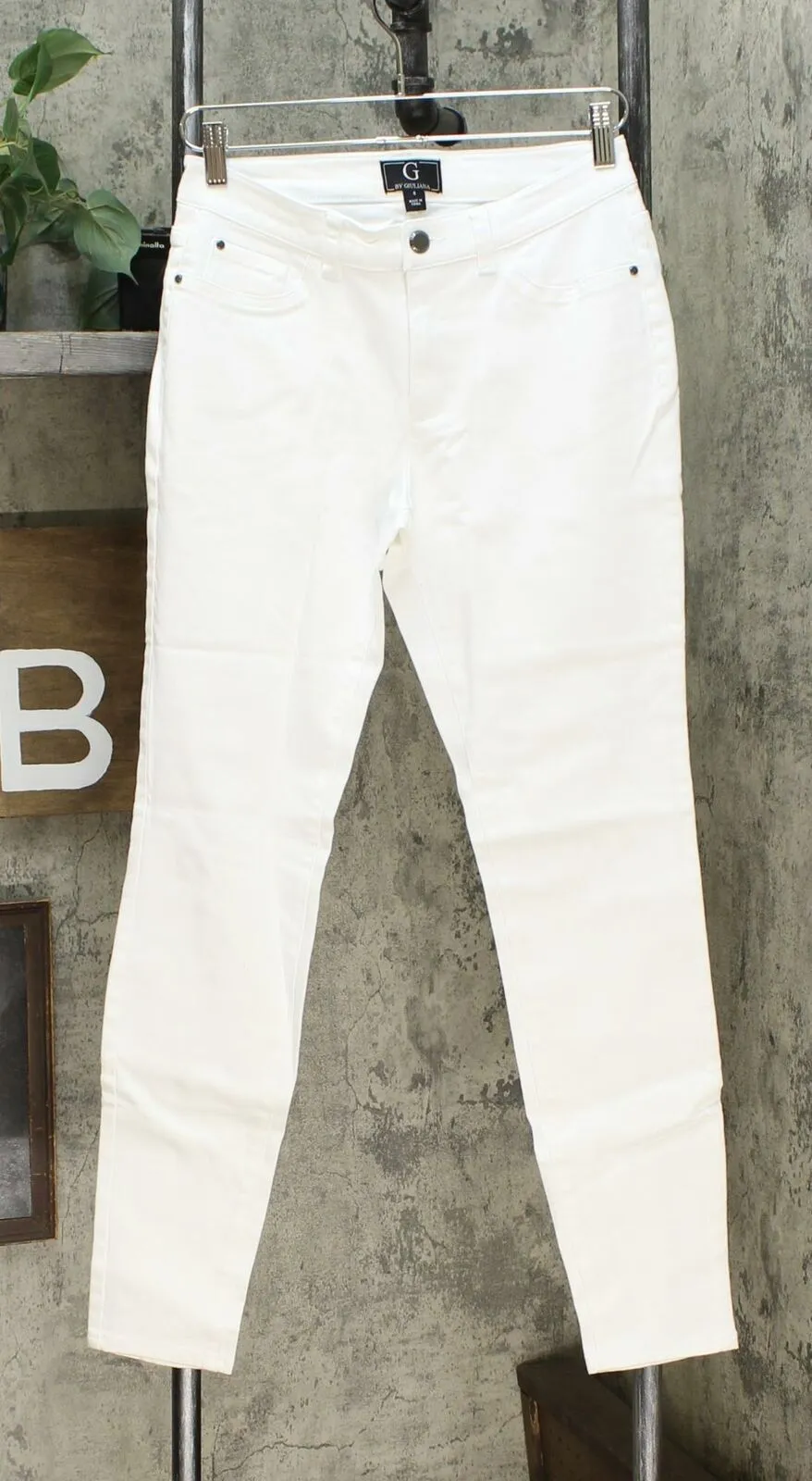 G by Giuliana Women's Downtown Denim Skinny Jeans White 6