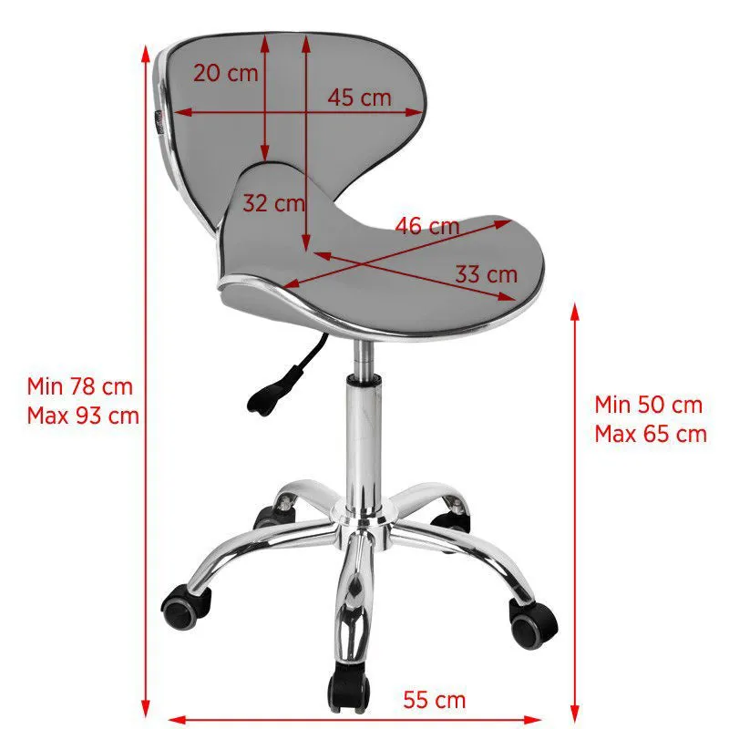 Gabbiano Q-4599 Cosmetic Stool Grey