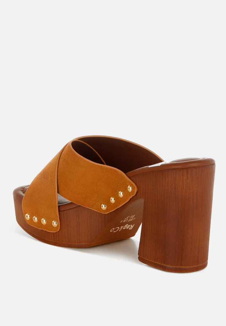 Genuine Suede Leather Clogs By RUW