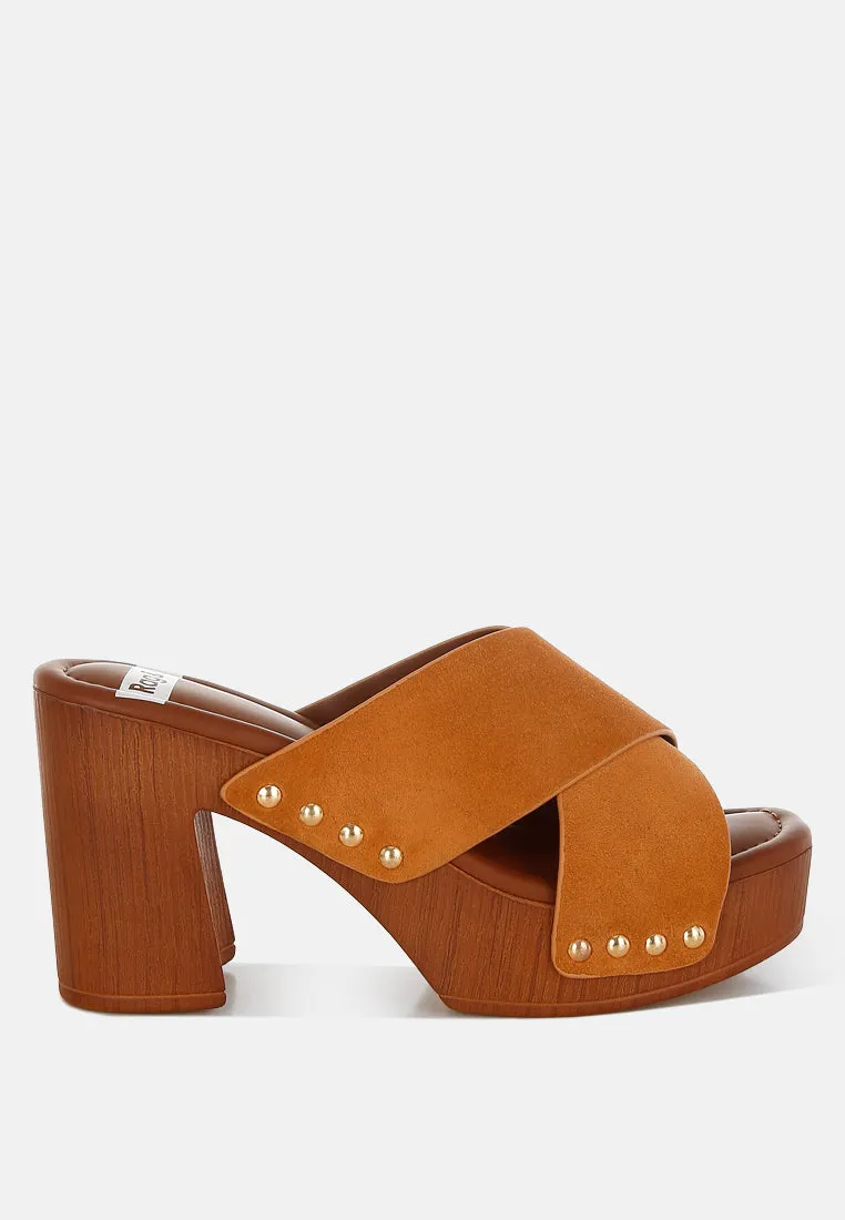 Genuine Suede Leather Clogs By RUW