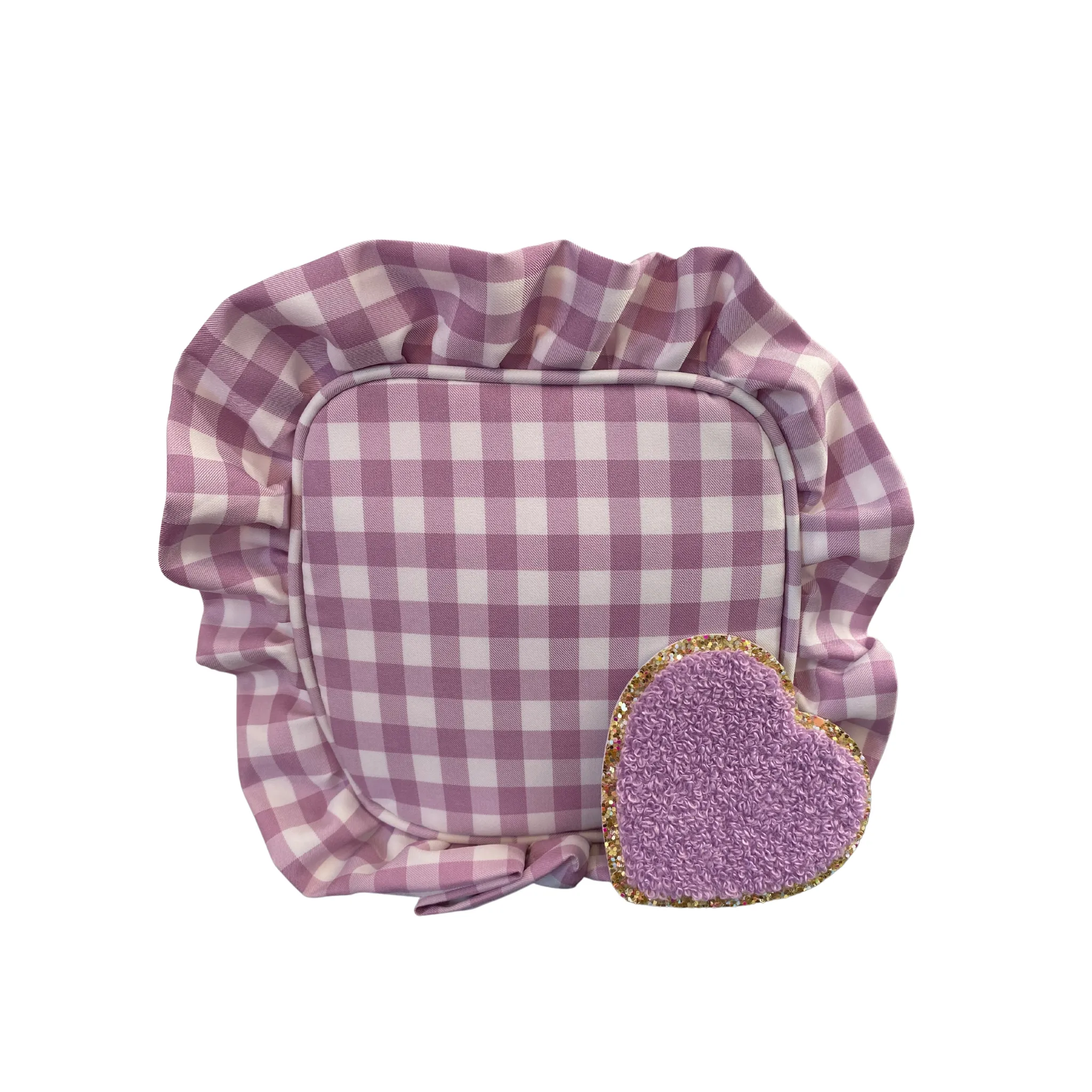 Gingham, Ruffle Cosmetic Bag