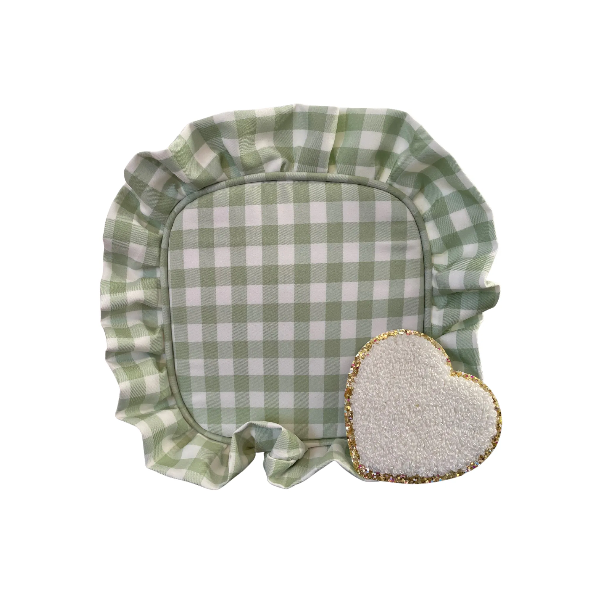 Gingham, Ruffle Cosmetic Bag