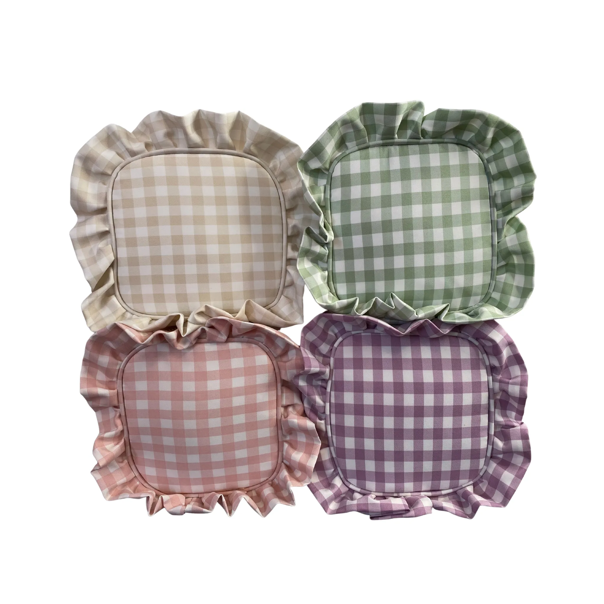 Gingham, Ruffle Cosmetic Bag