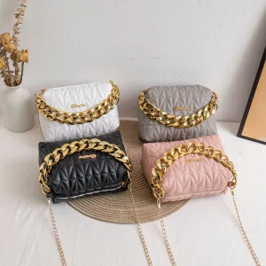 Glamorous Creative Diamond Pattern Textured Pillow Crossbody Bags