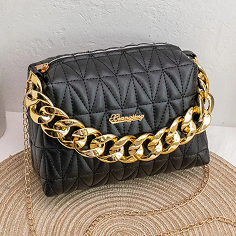 Glamorous Creative Diamond Pattern Textured Pillow Crossbody Bags