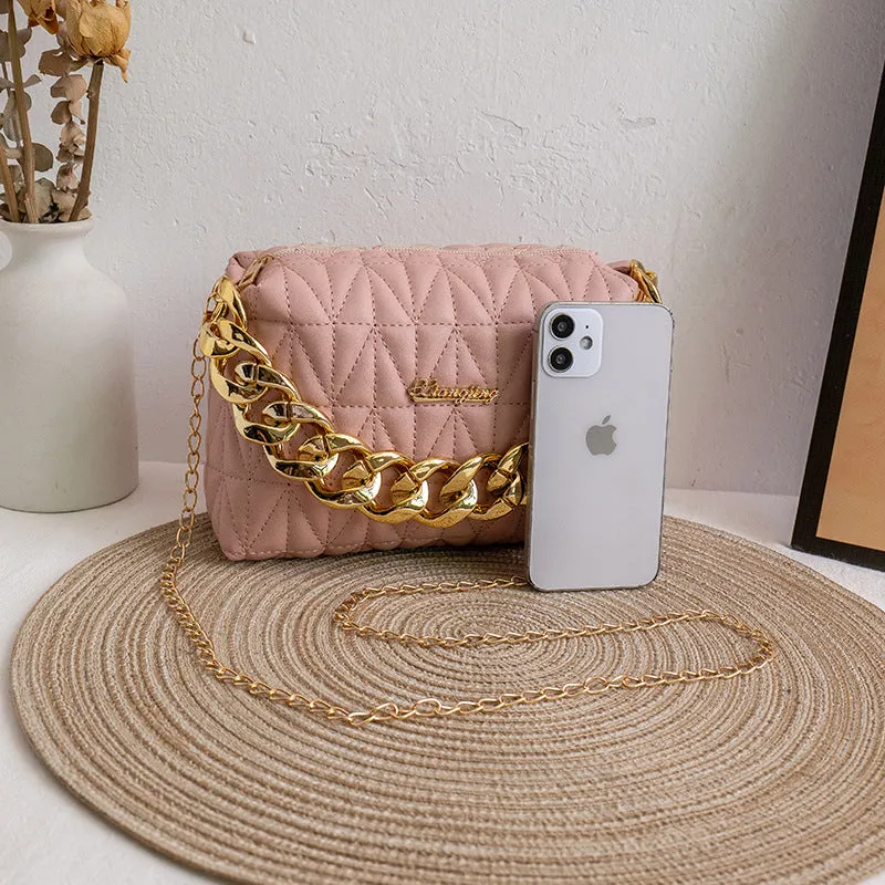 Glamorous Creative Diamond Pattern Textured Pillow Crossbody Bags