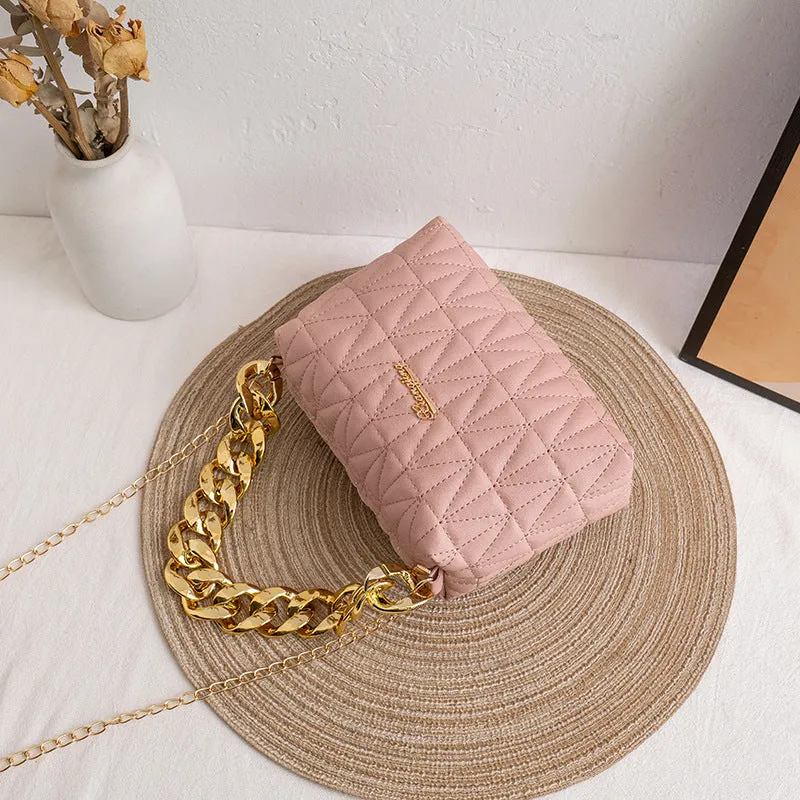 Glamorous Creative Diamond Pattern Textured Pillow Crossbody Bags
